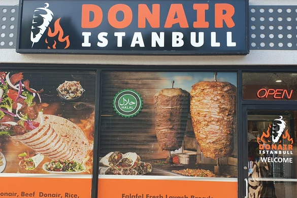 Donair Istanbull storefront sign on Greenhill Avenue